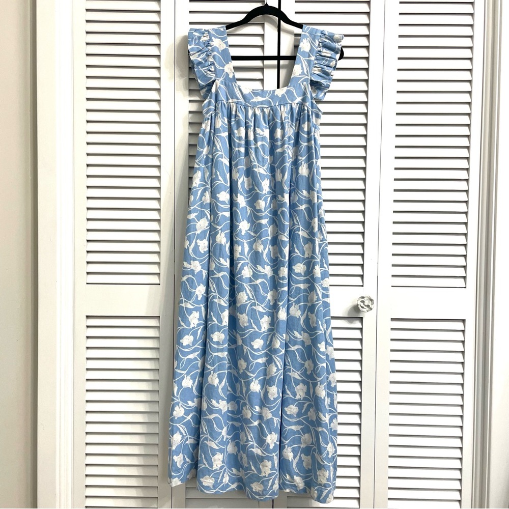 a new day Light Blue and White Floral Maxi Dress